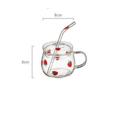 Cute girly heart strawberry glass