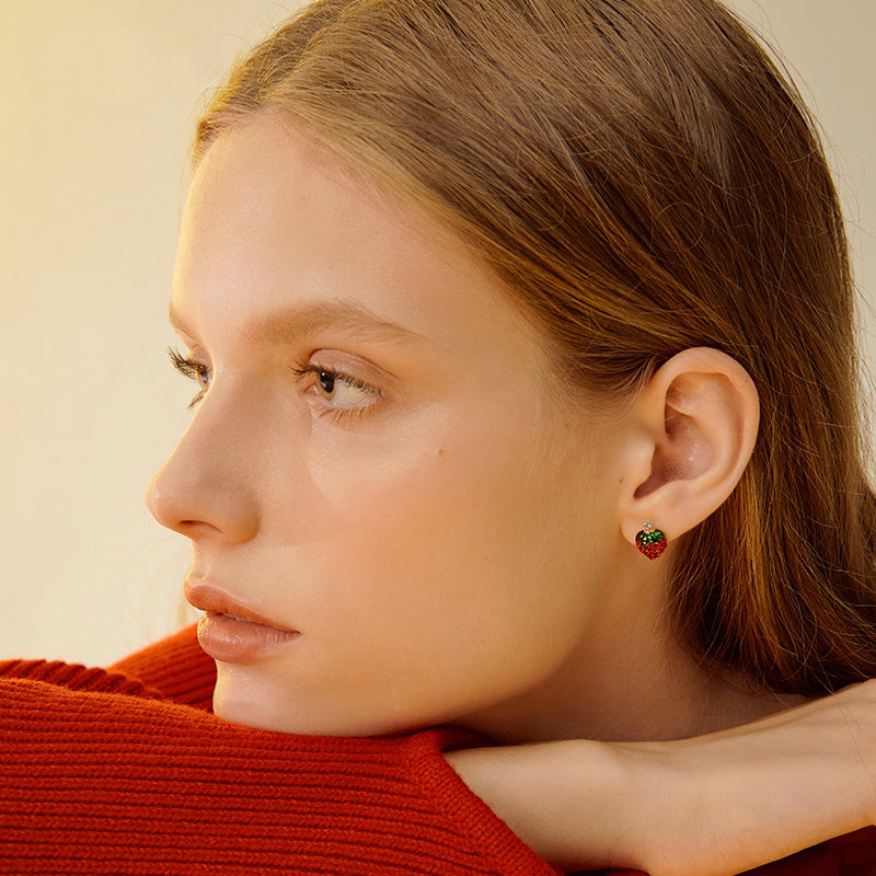 Strawberry earrings simple