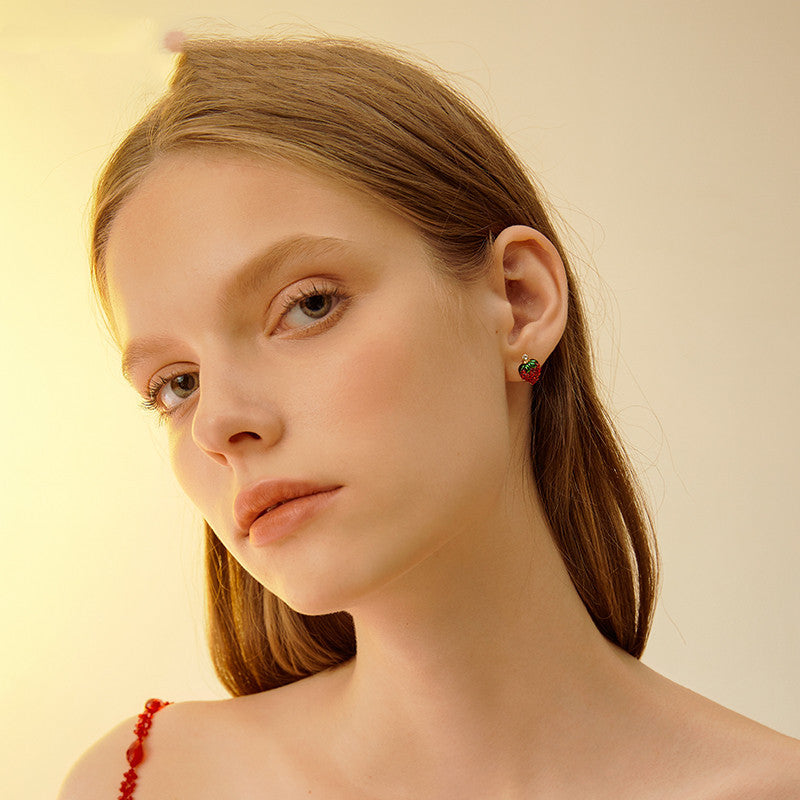 Strawberry earrings simple