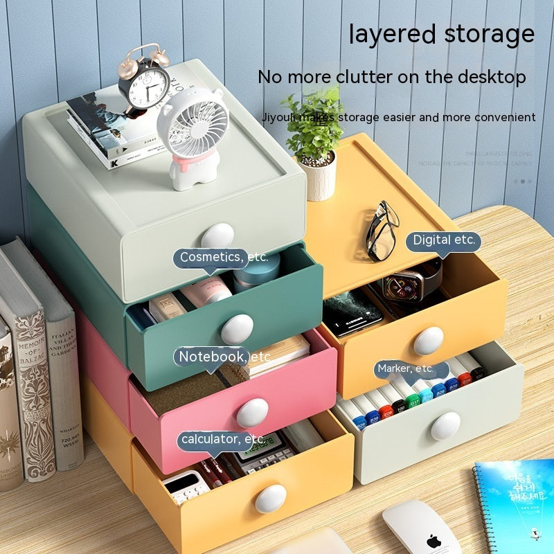 Drawer Desktop Storage Box Dresser Student Dormitory Stationery Organizing Storage Rack Artifact